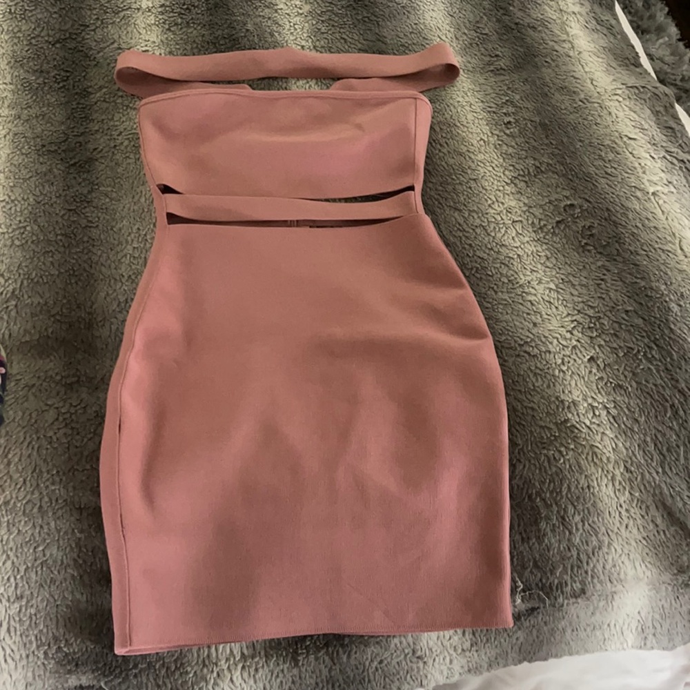 Mauve cutout bandage dress